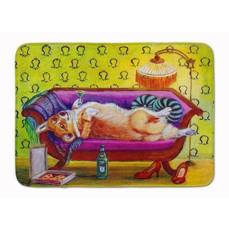 Carolines Treasures Corgi Home Alone Machine Washable Memory Foam Mat 7406RUG